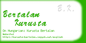 bertalan kurusta business card